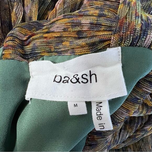 Ba&Sh Long Perla Open Back Metallic Plisse-tulle Maxi Dress Sz M - Picture 4 of 8